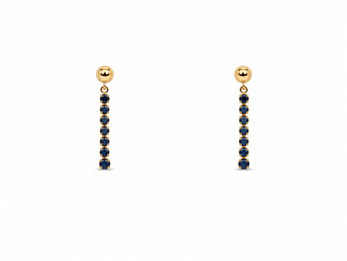 Vintage Blue Sapphire Drop Studs