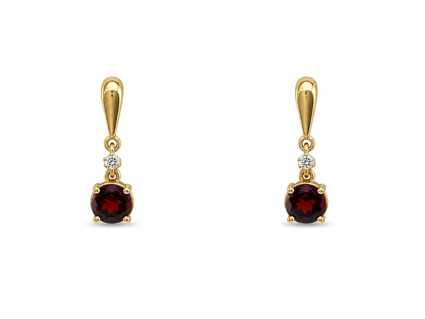 Vintage Garnet and Diamond Drop studs