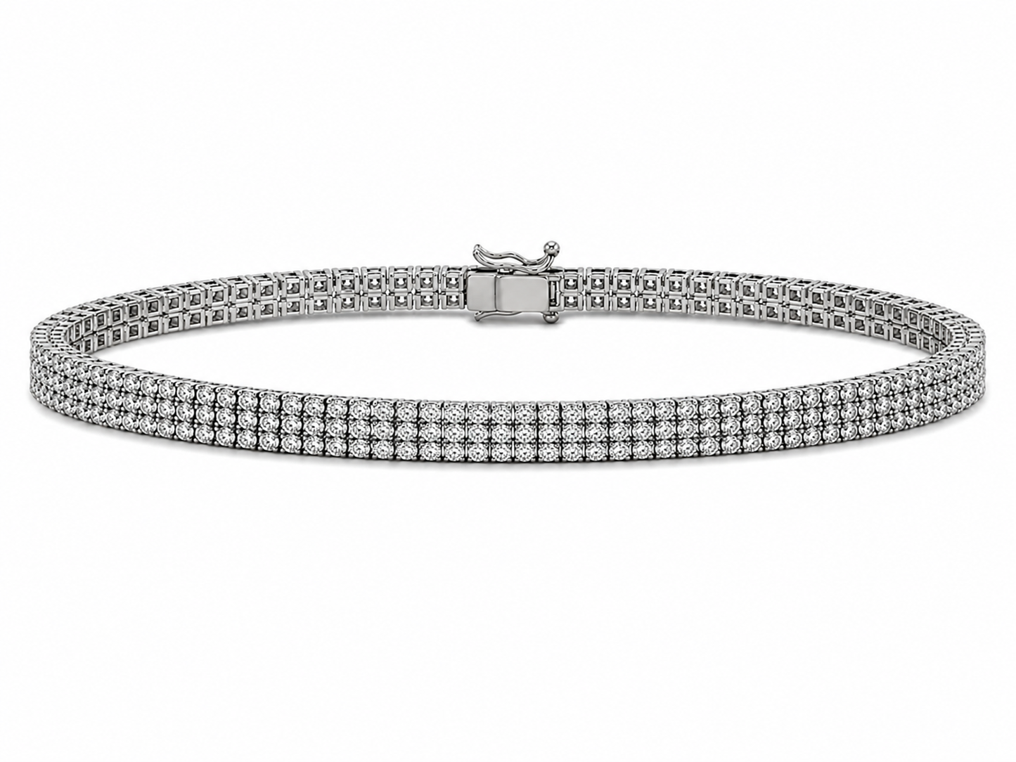 Vintage Three Row Half Tennis Bracelet