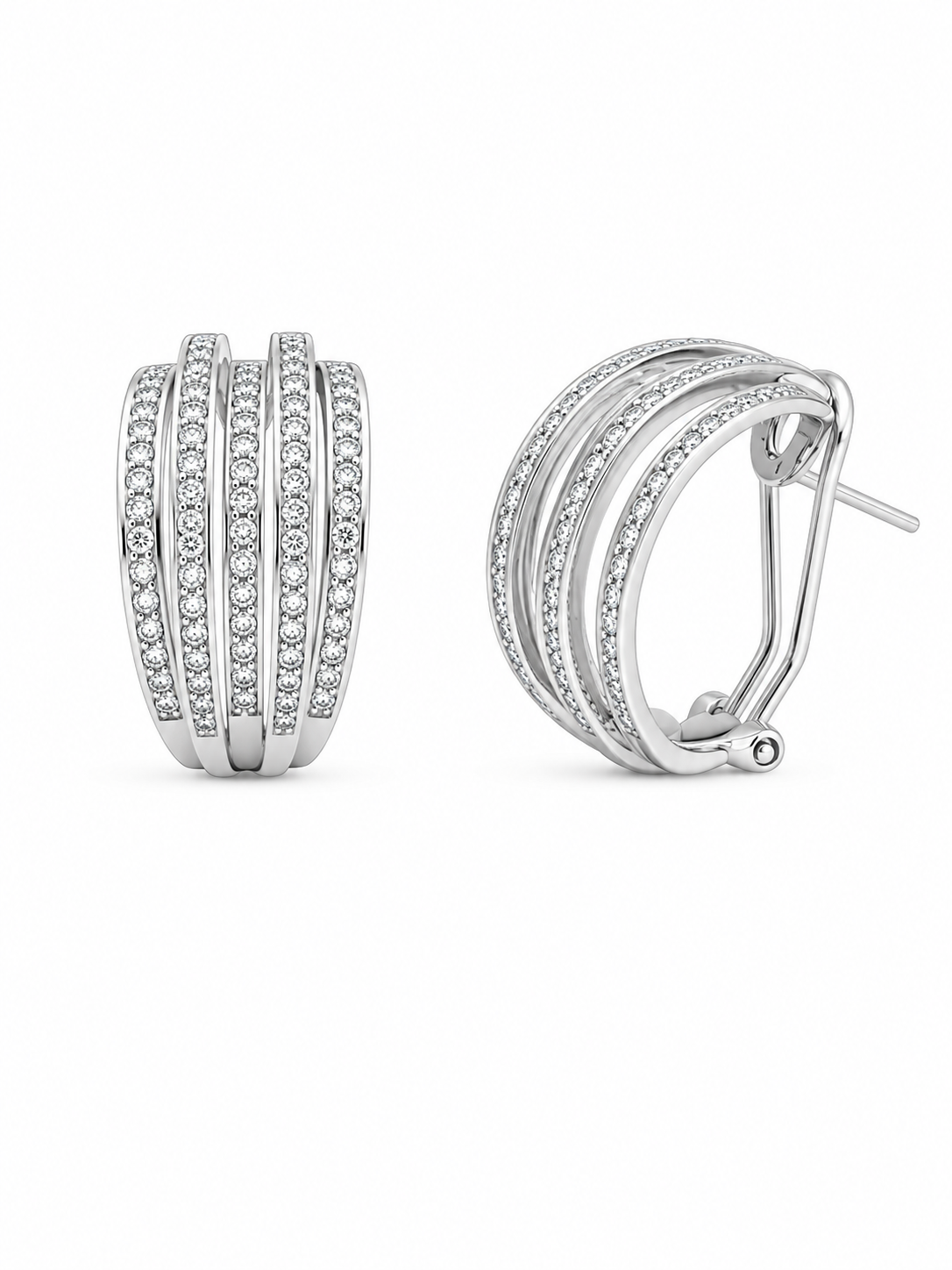 Vintage Multi Row Diamond Earrings