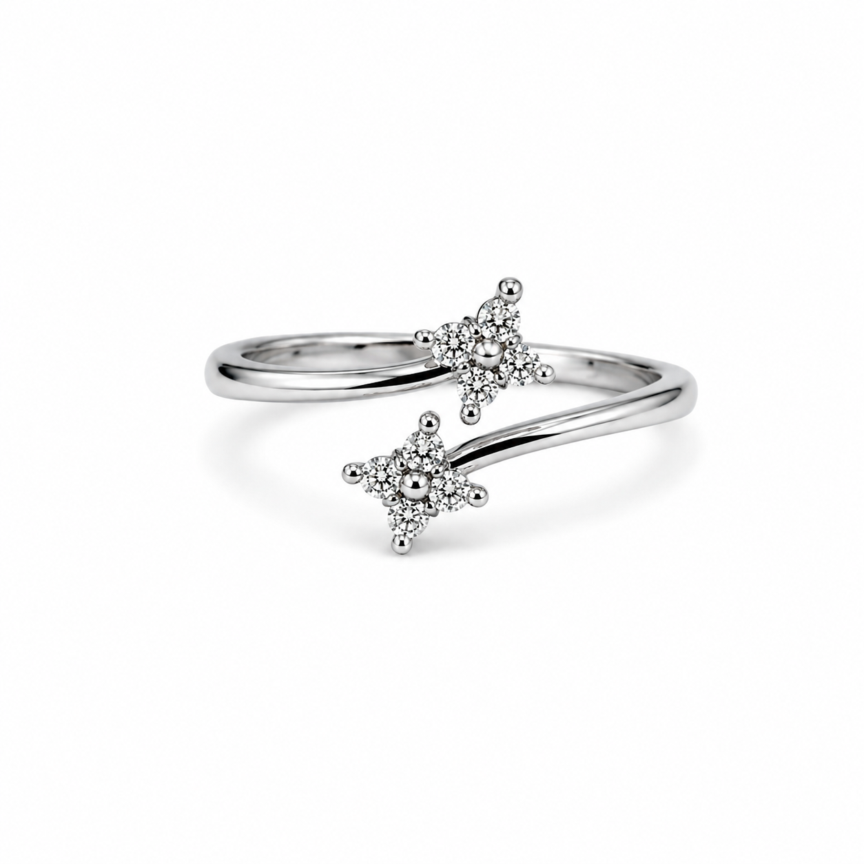 Vintage Diamond Flower Wrap Ring