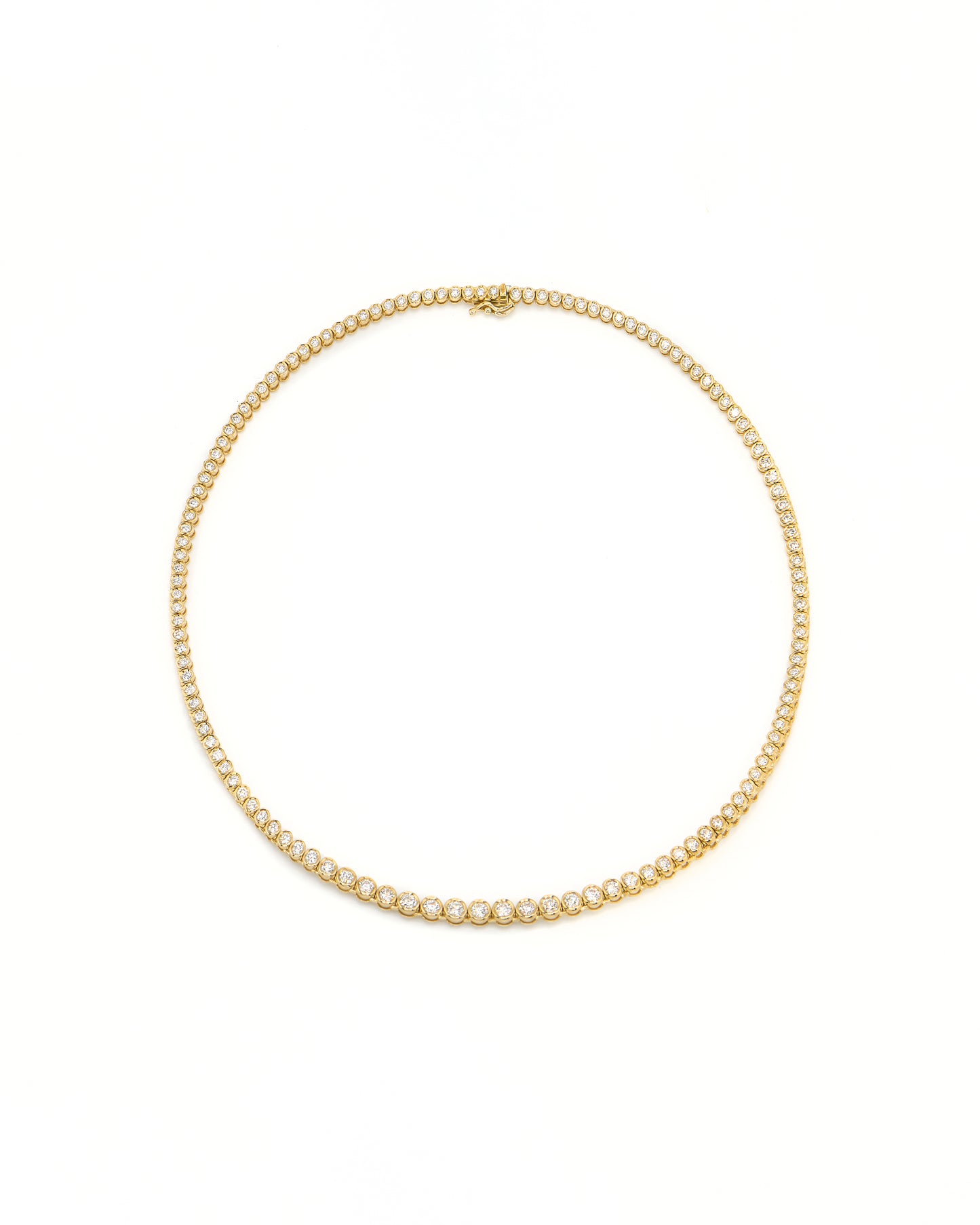 Graduated Bezel Diamond Tennis Necklace