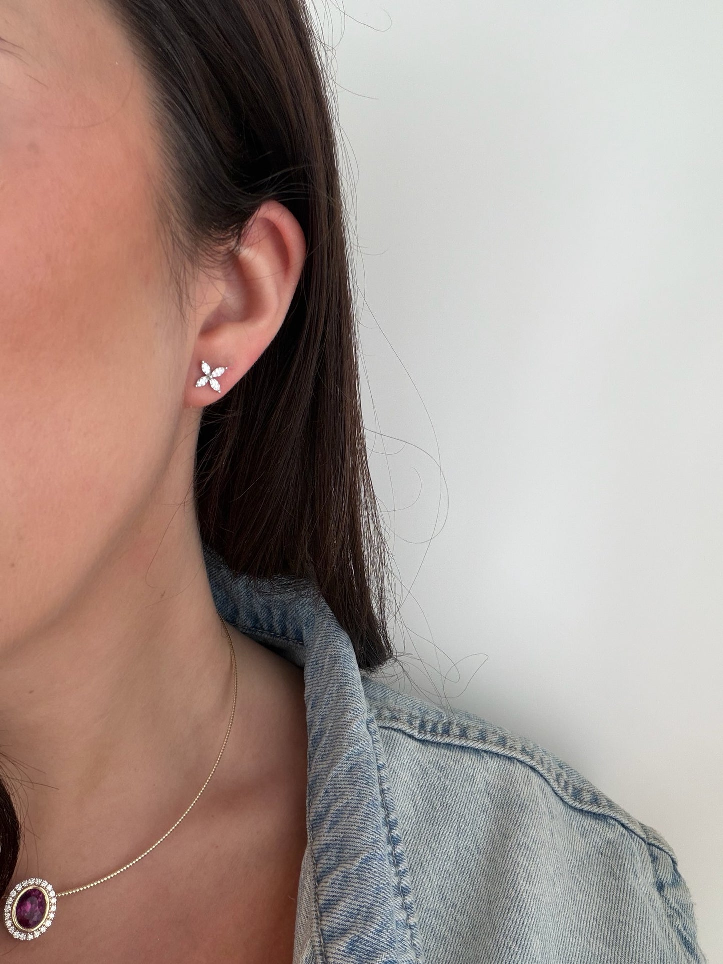 Marquise Diamond Flower Studs