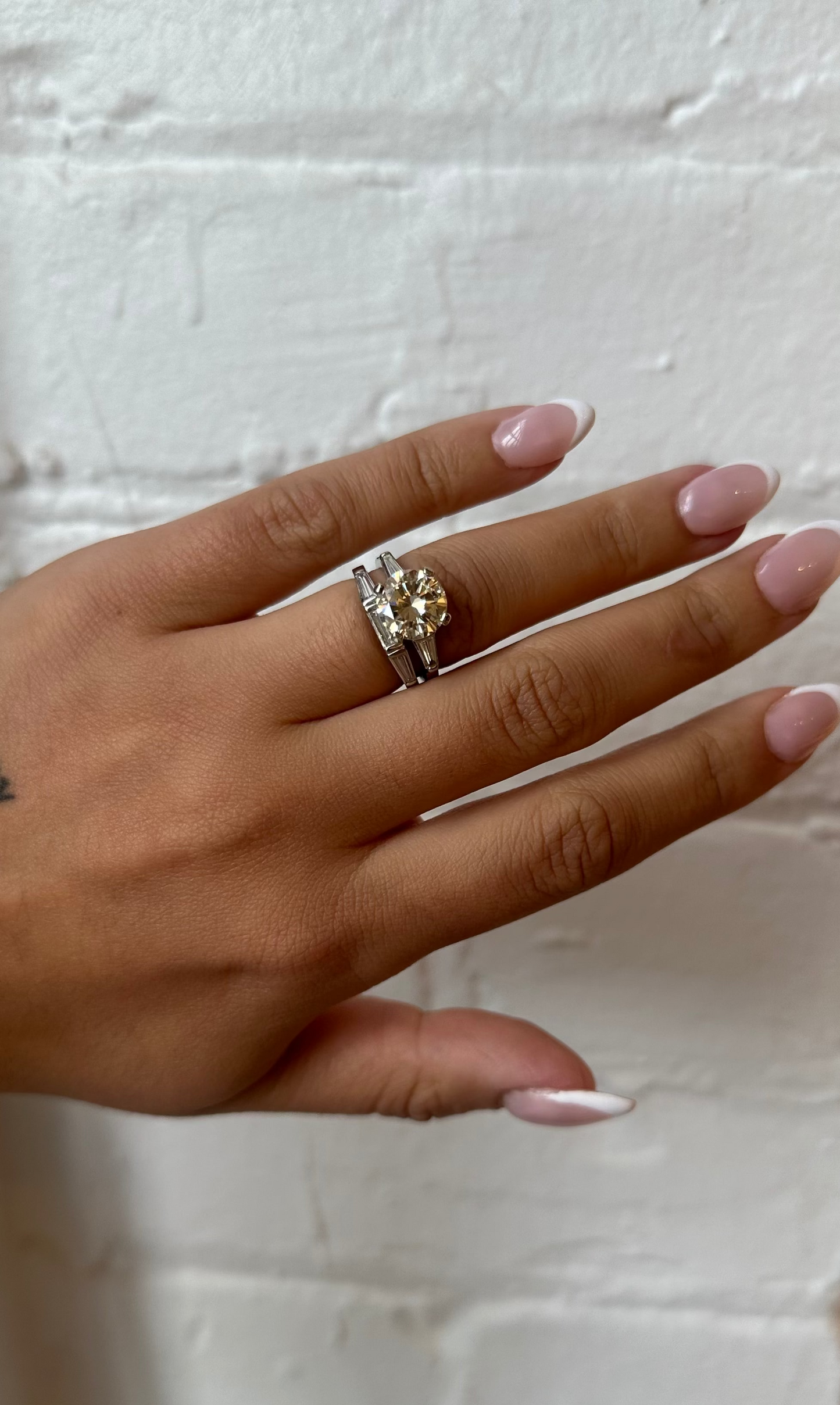 Vintage Round and Baguette Rings