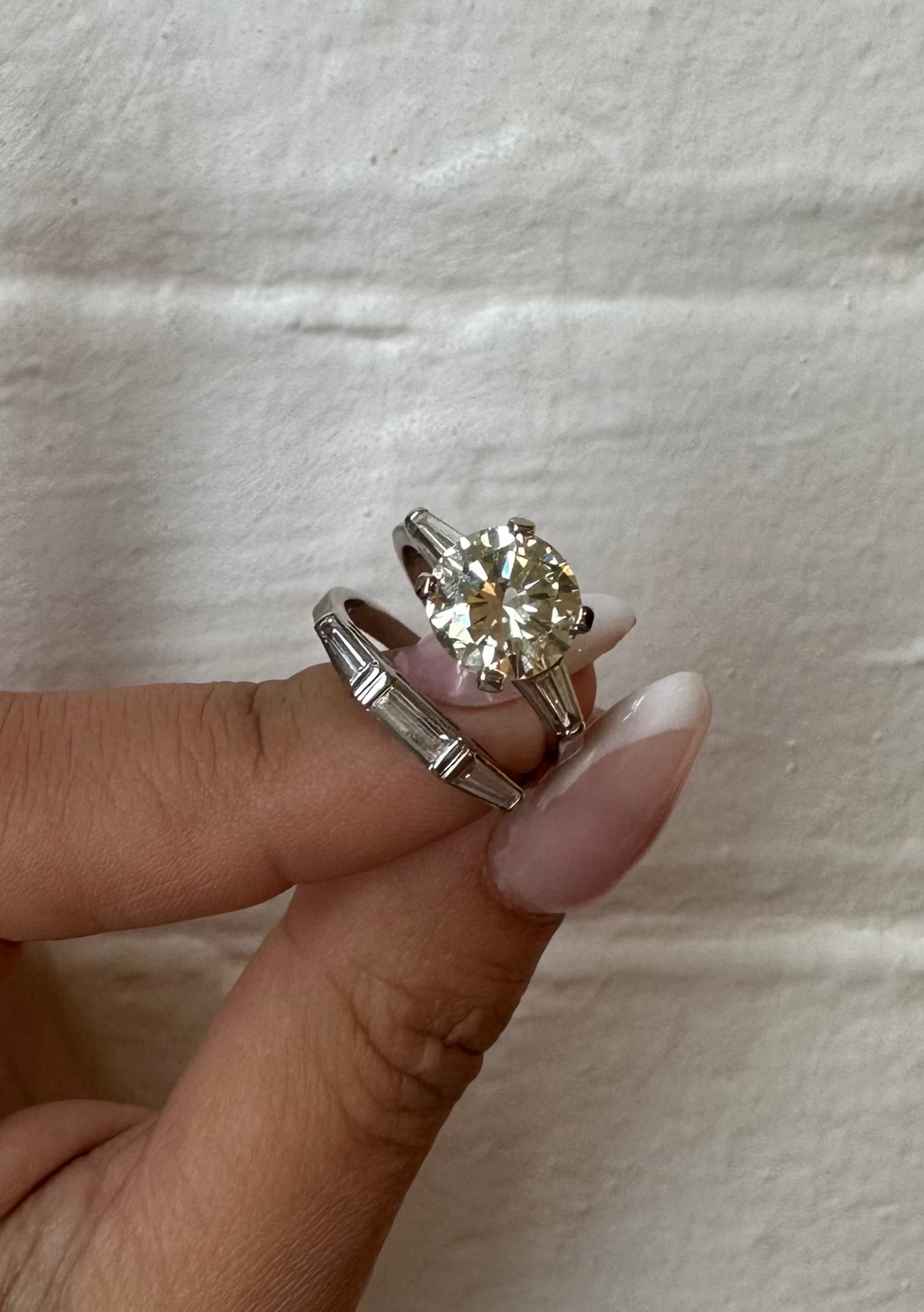 Vintage Round and Baguette Rings