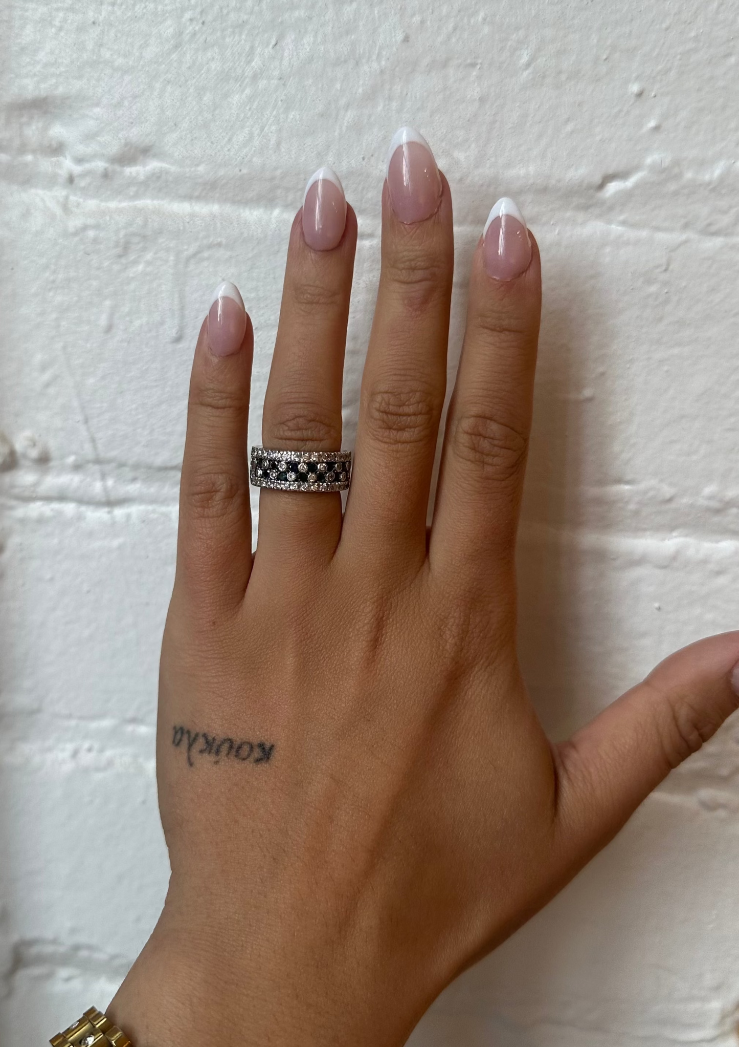 Vintage Black and White Diamond Band