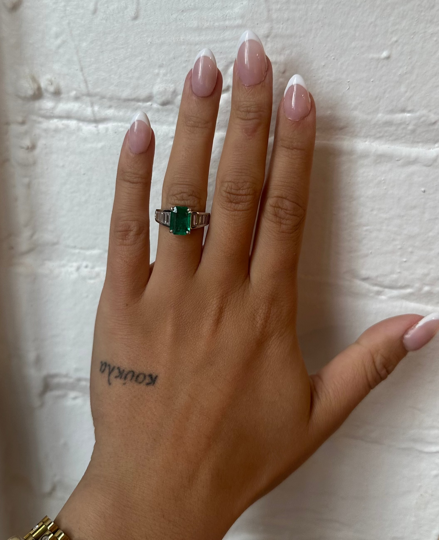 Vintage Emerald and Baguette Ring