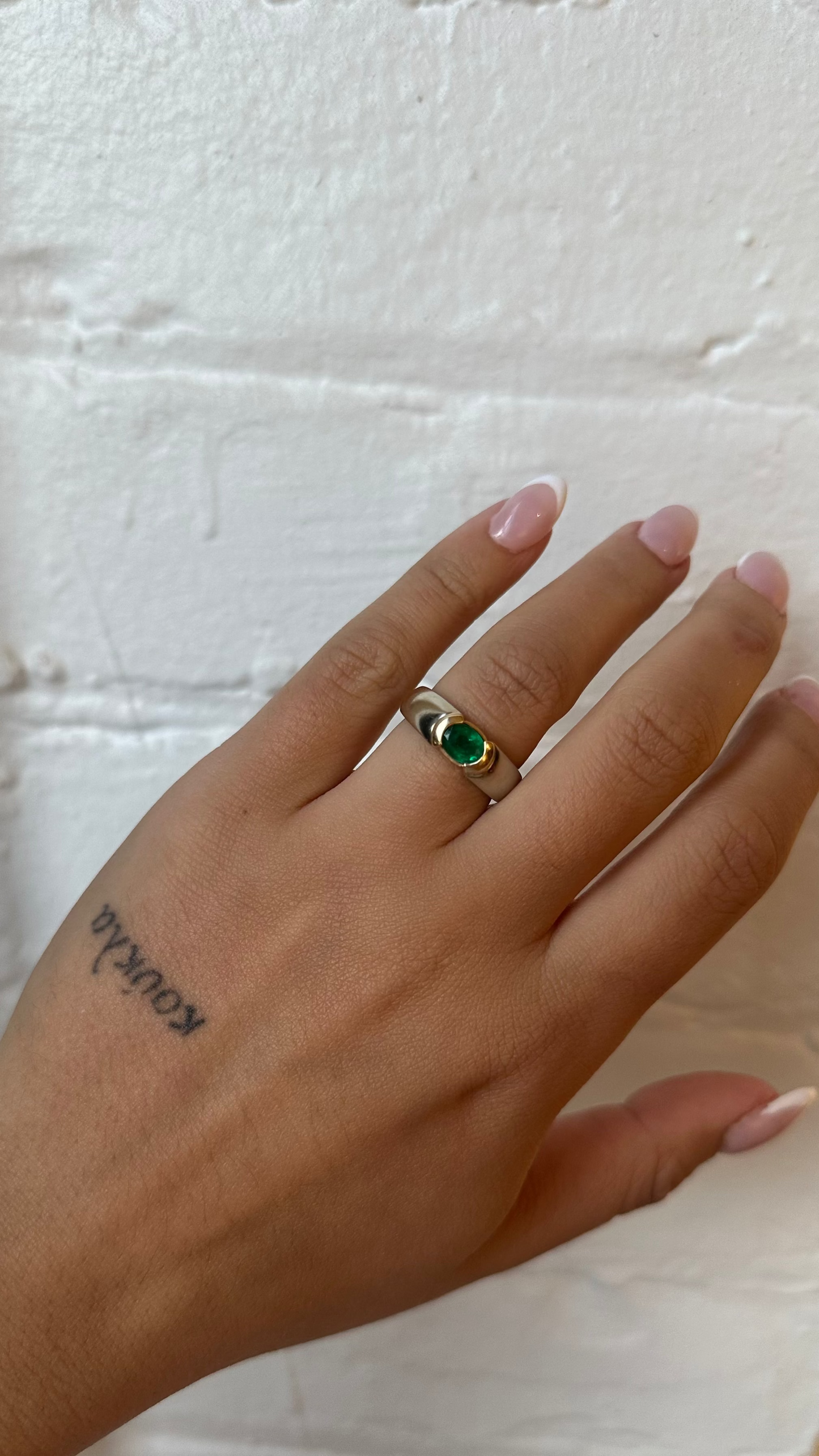 Oval Emerald Signet Ring