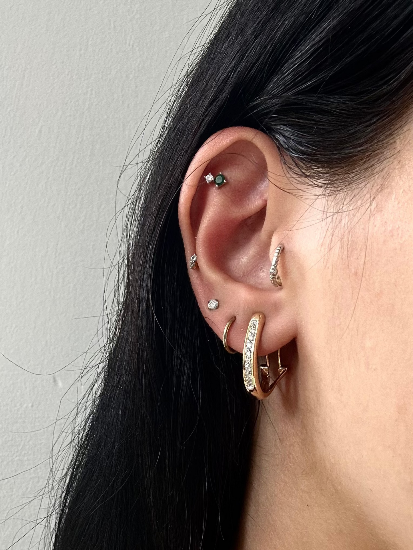 Vintage Channel Set Diamond Hoops