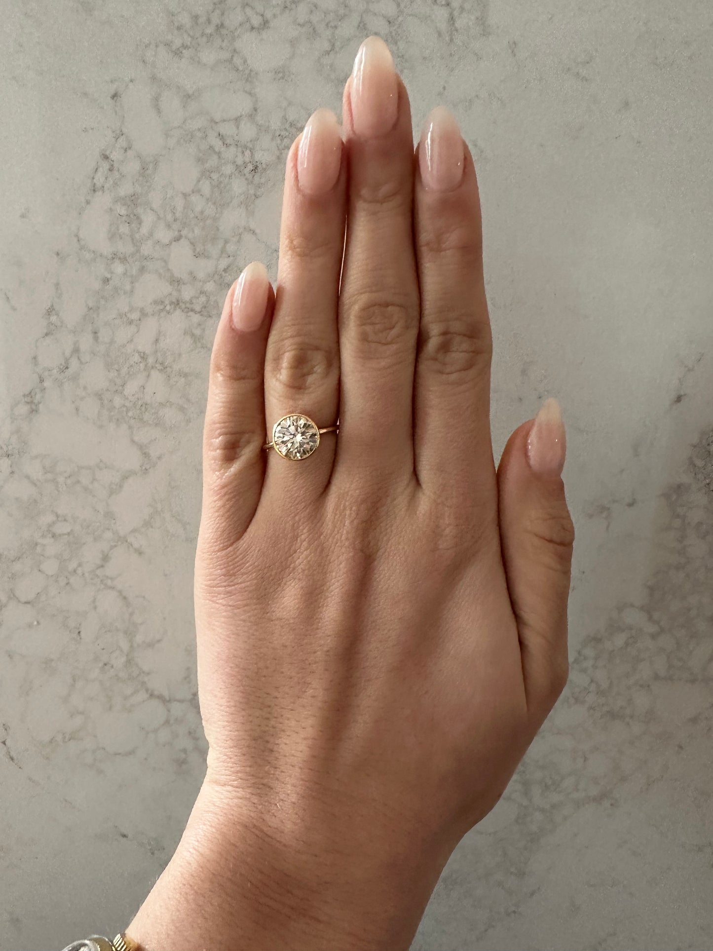 3 CT Round Bezel Solitaire Engagement Ring