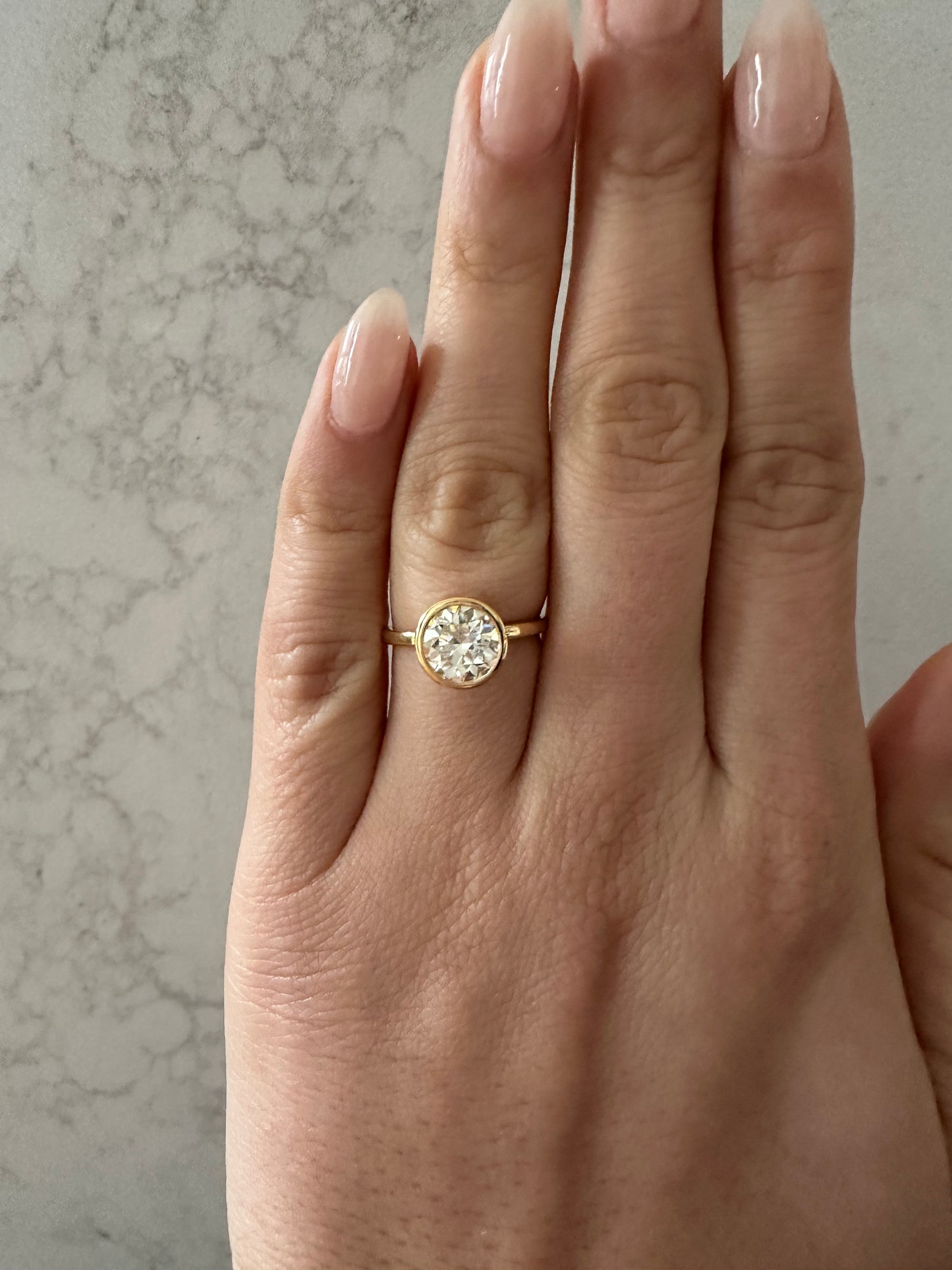 1.78 CT Round Bezel Solitaire Engagement Ring