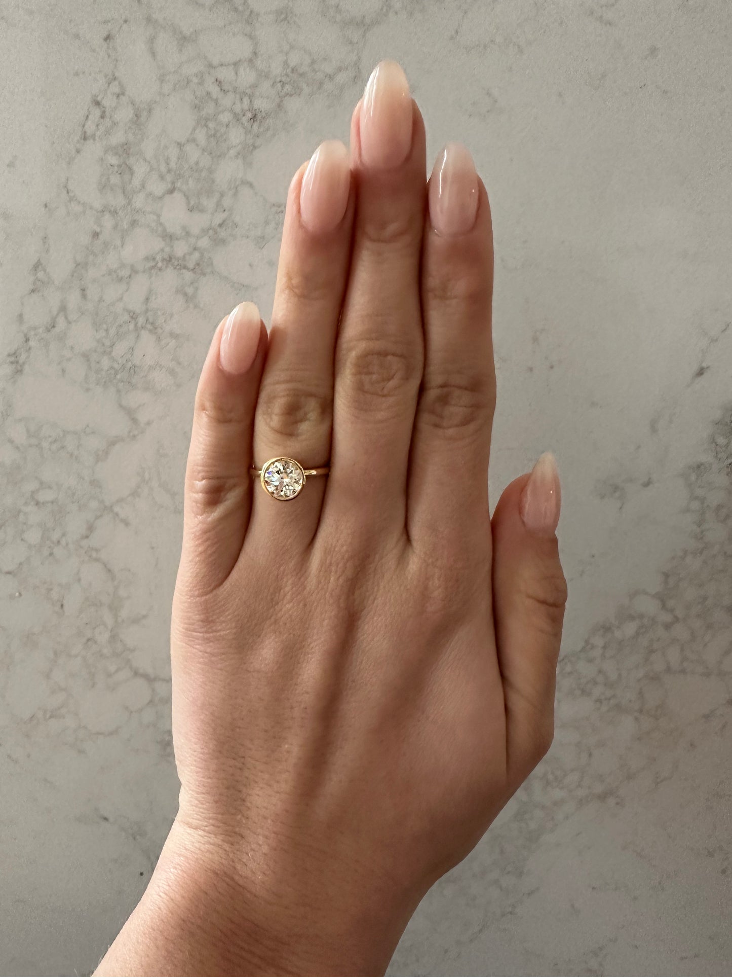 1.78 CT Round Bezel Solitaire Engagement Ring
