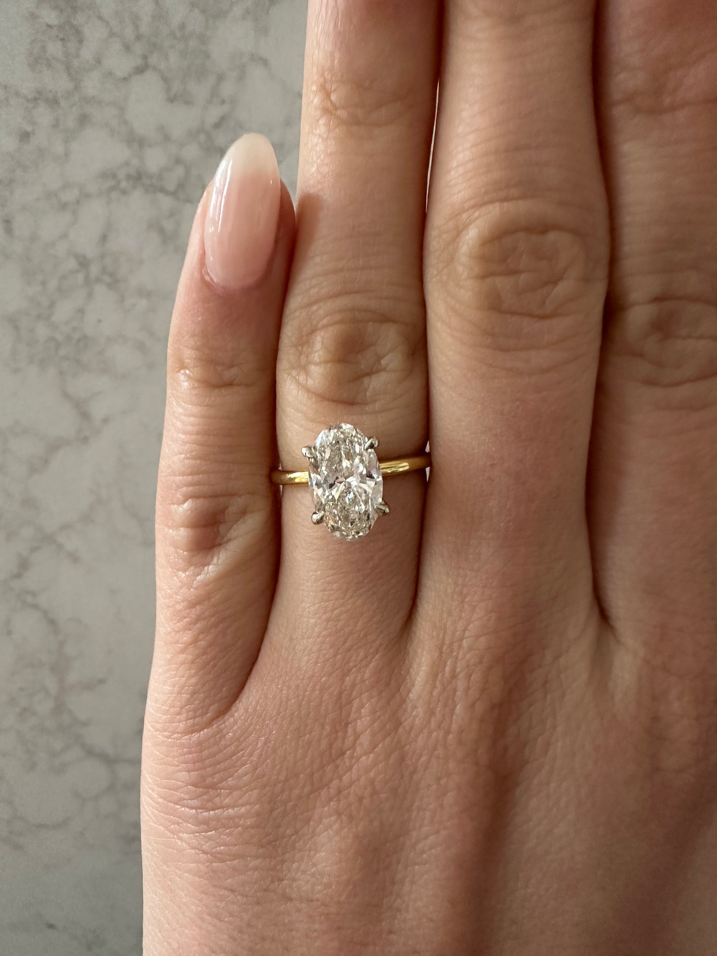 2.50 CT Oval Two Tone Solitaire Engagement Ring