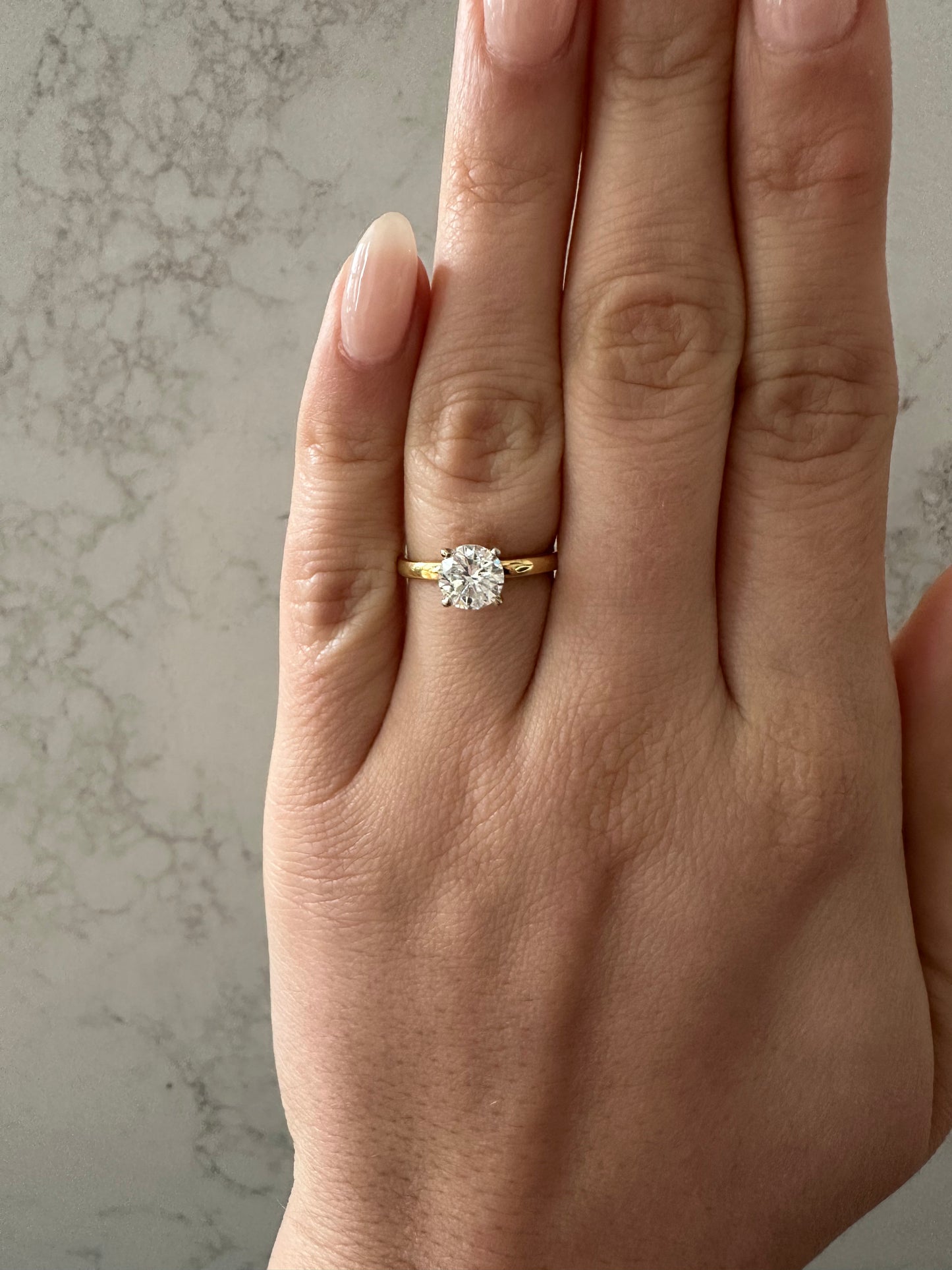 1.22 CT Round Two Tone Solitaire Engagement Ring