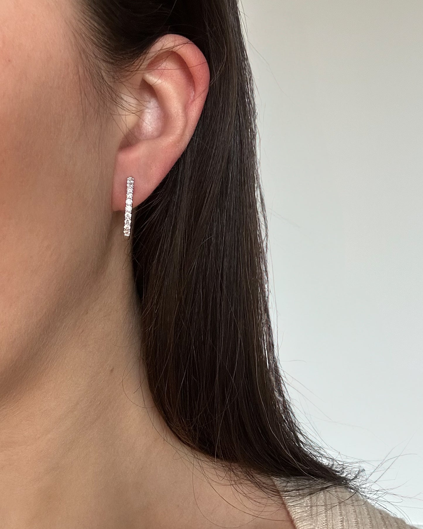 Pave Eternity Huggie Hoops