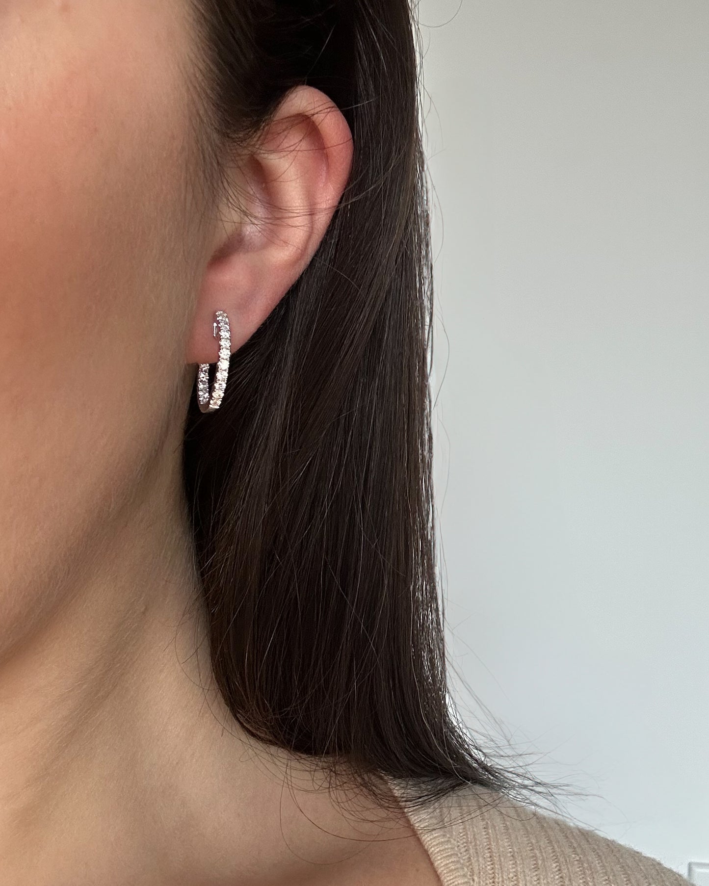 Pave Eternity Huggie Hoops