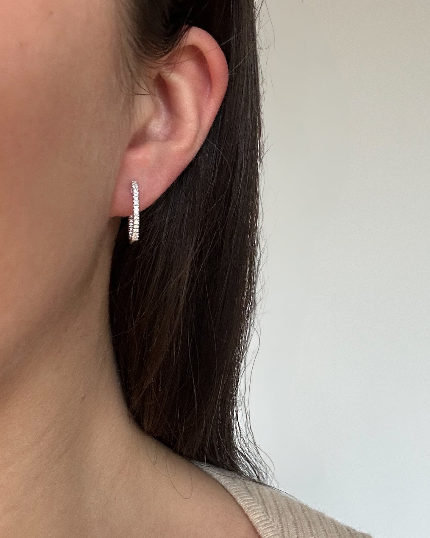 Pave Eternity Huggie Hoops