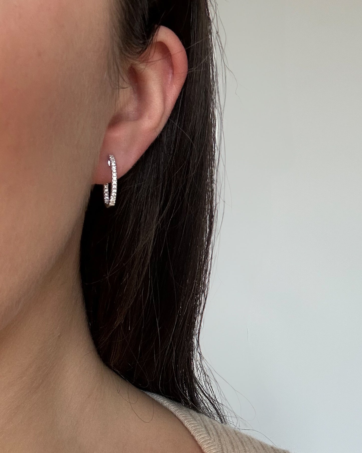 Pave Eternity Huggie Hoops