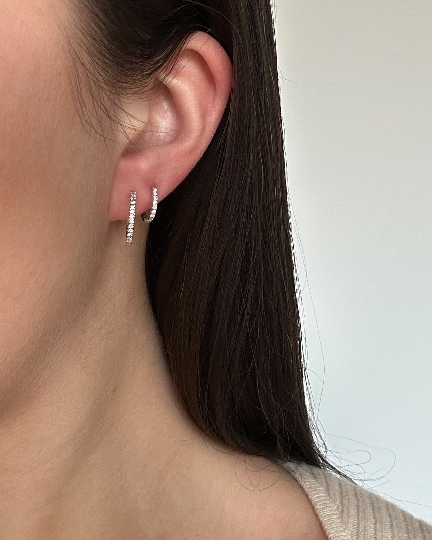 Pave Huggie Hoops