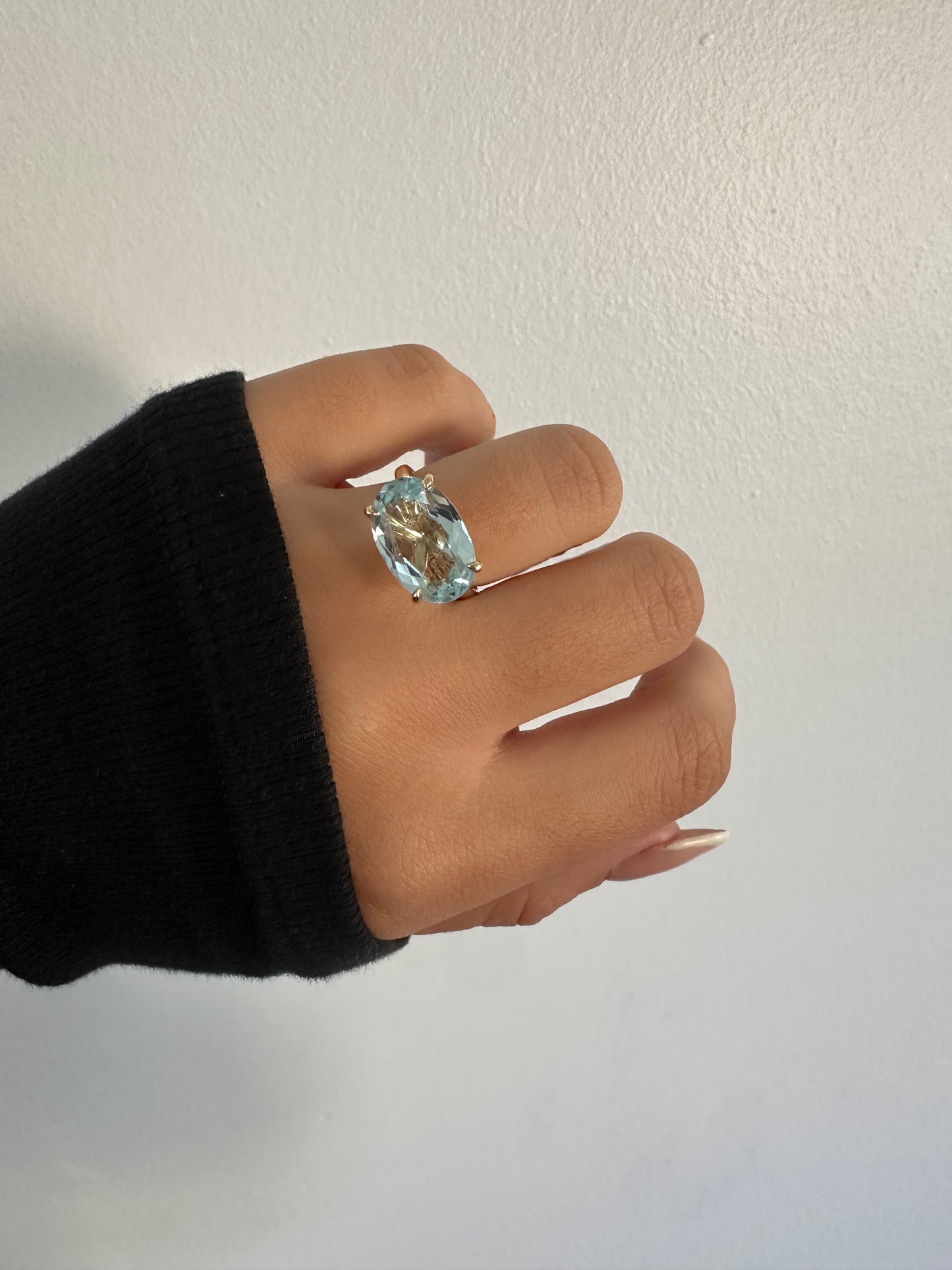 East West Set Oval Solitaire Ring