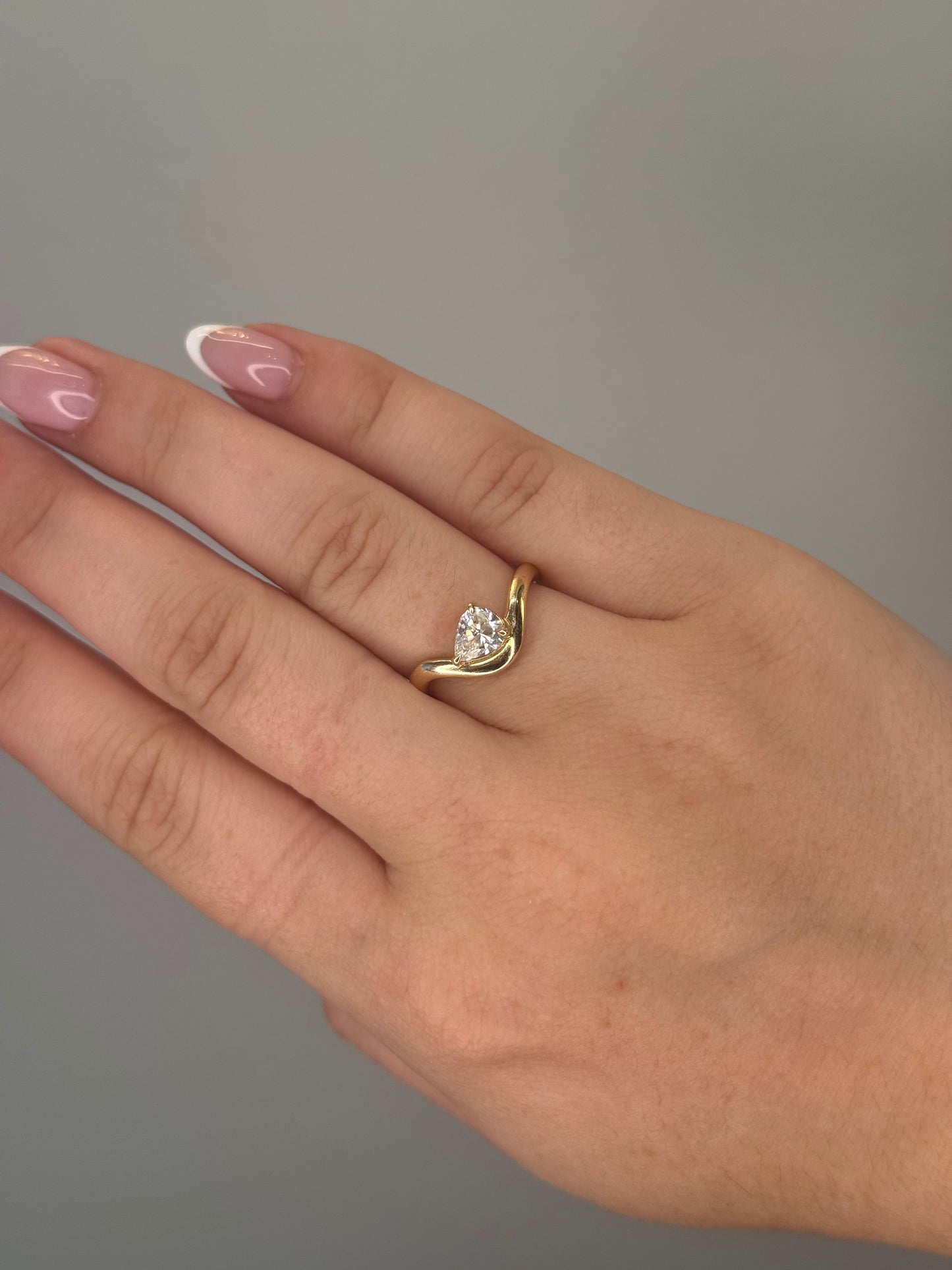 Pear Diamond Dip Ring