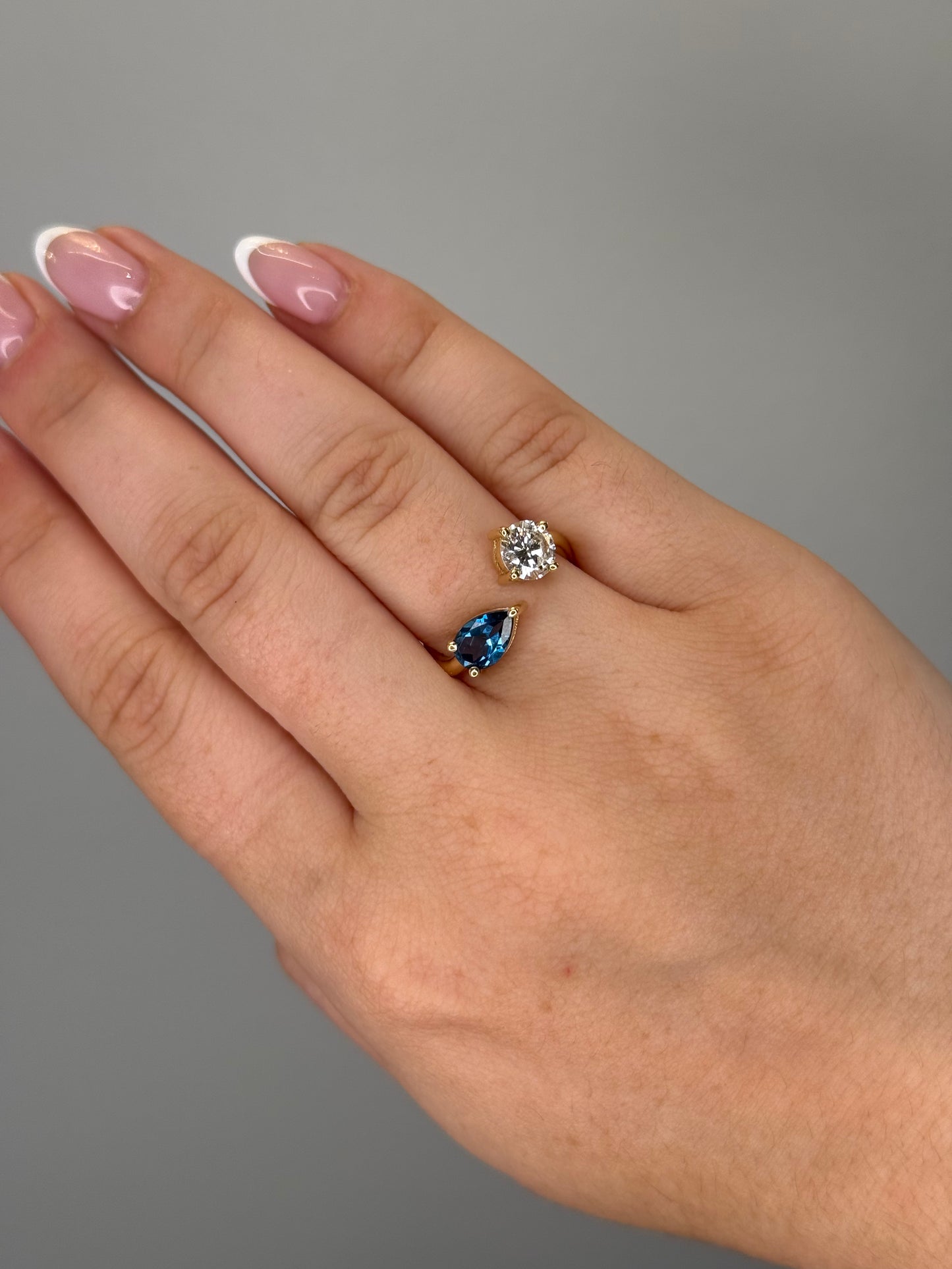 Toi et Moi Blue Sapphire and Diamond Ring