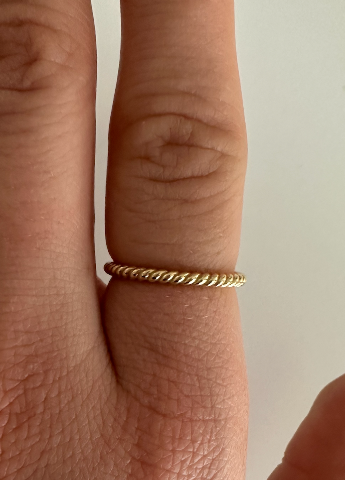 Gold Rope Stacker Ring