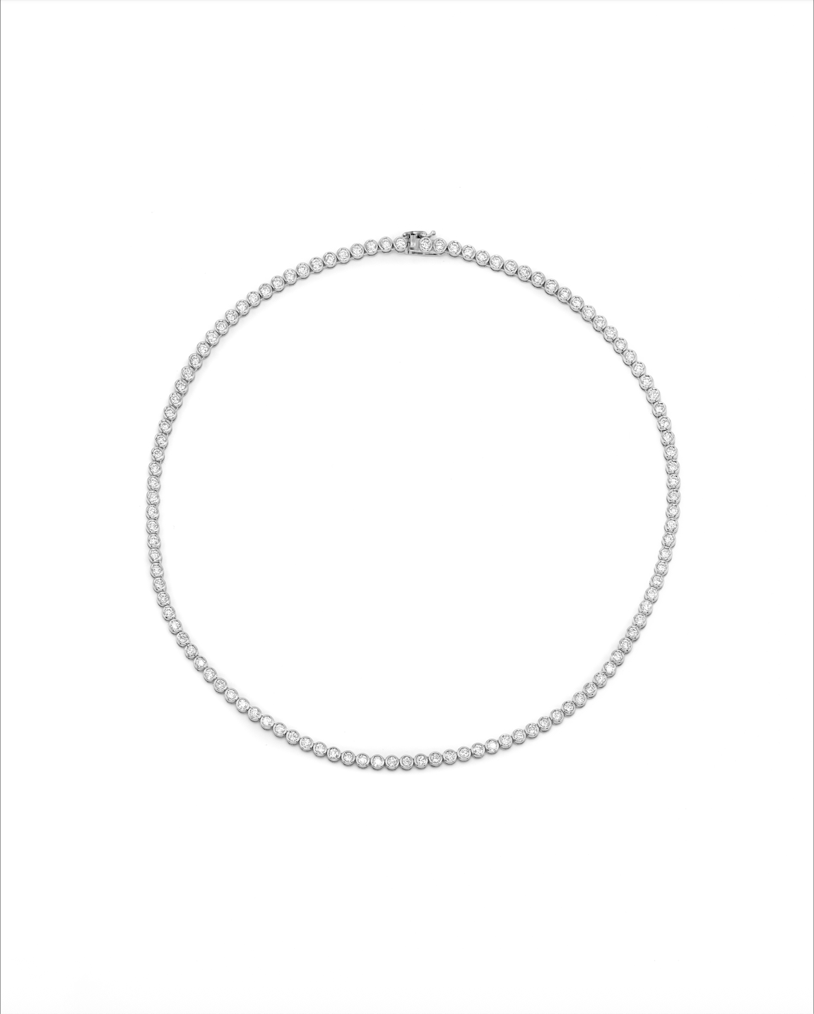 Bezel Diamonds Tennis Necklace