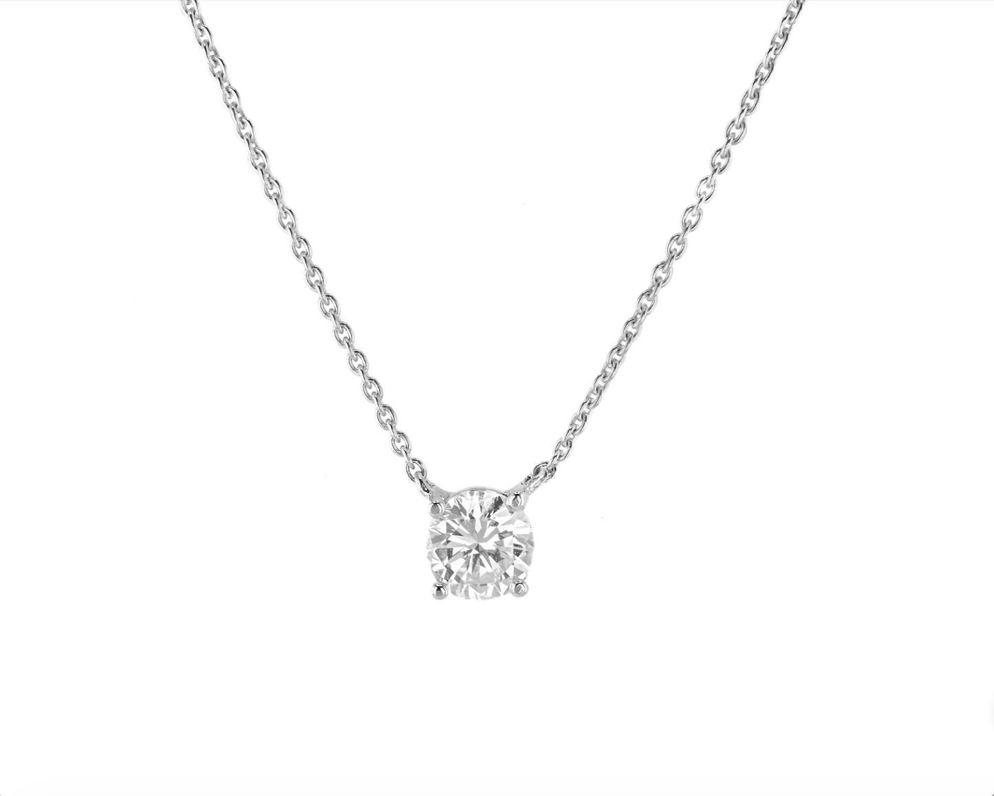 Round Solitaire Pendant Necklace