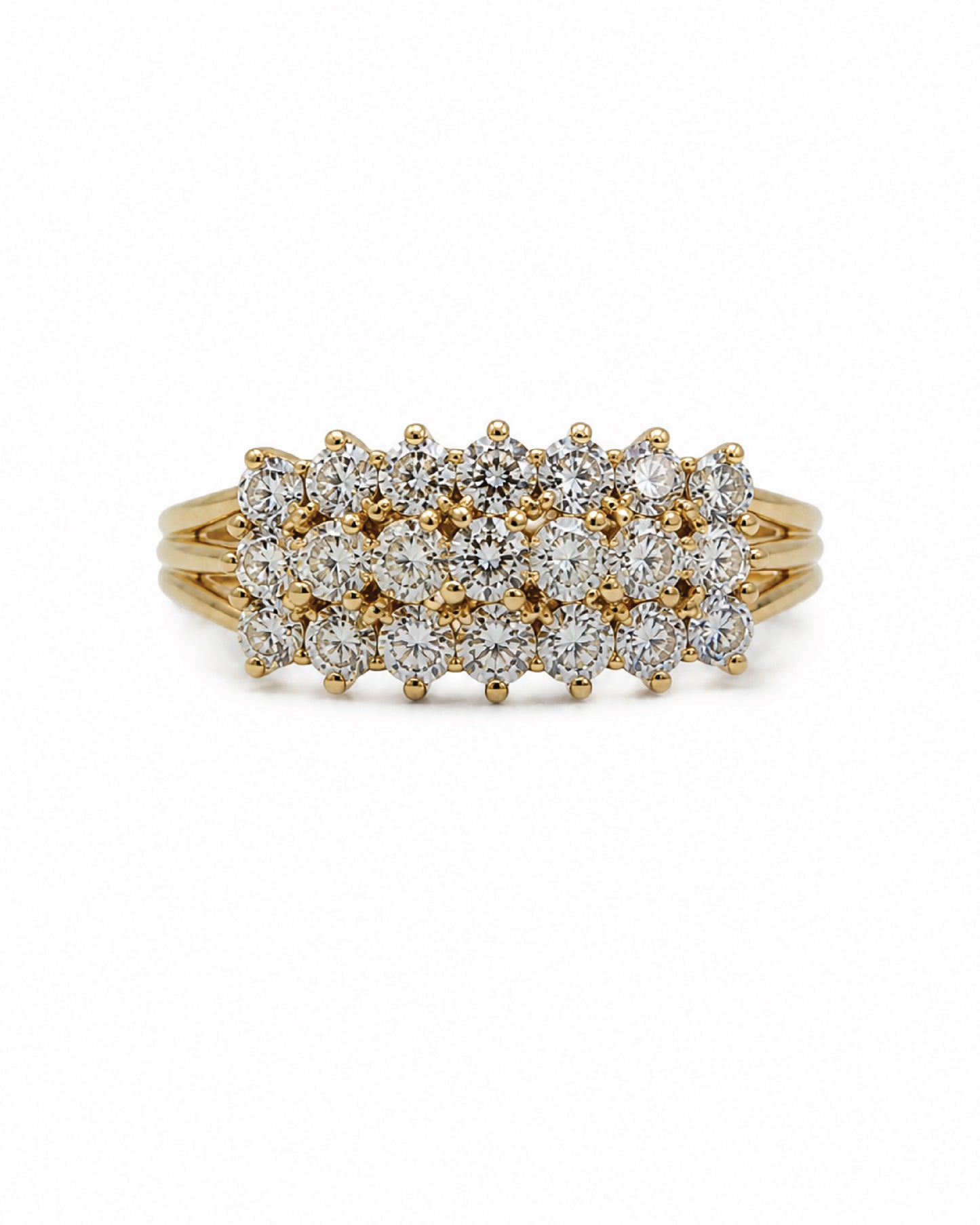 Vintage Three Row Diamond Ring