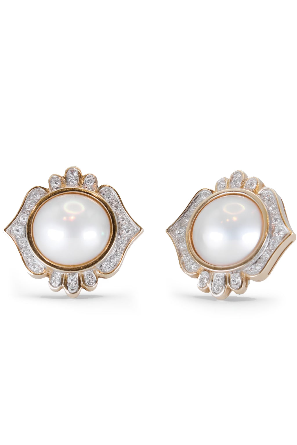 Vintage Pearl and Diamond Earrings