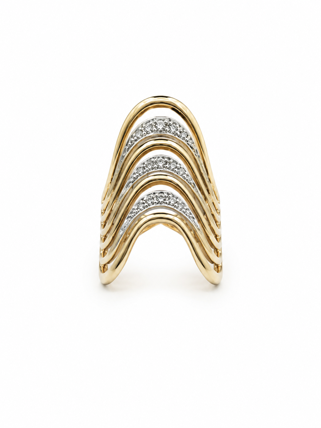 Vintage Diamond Wave Ring