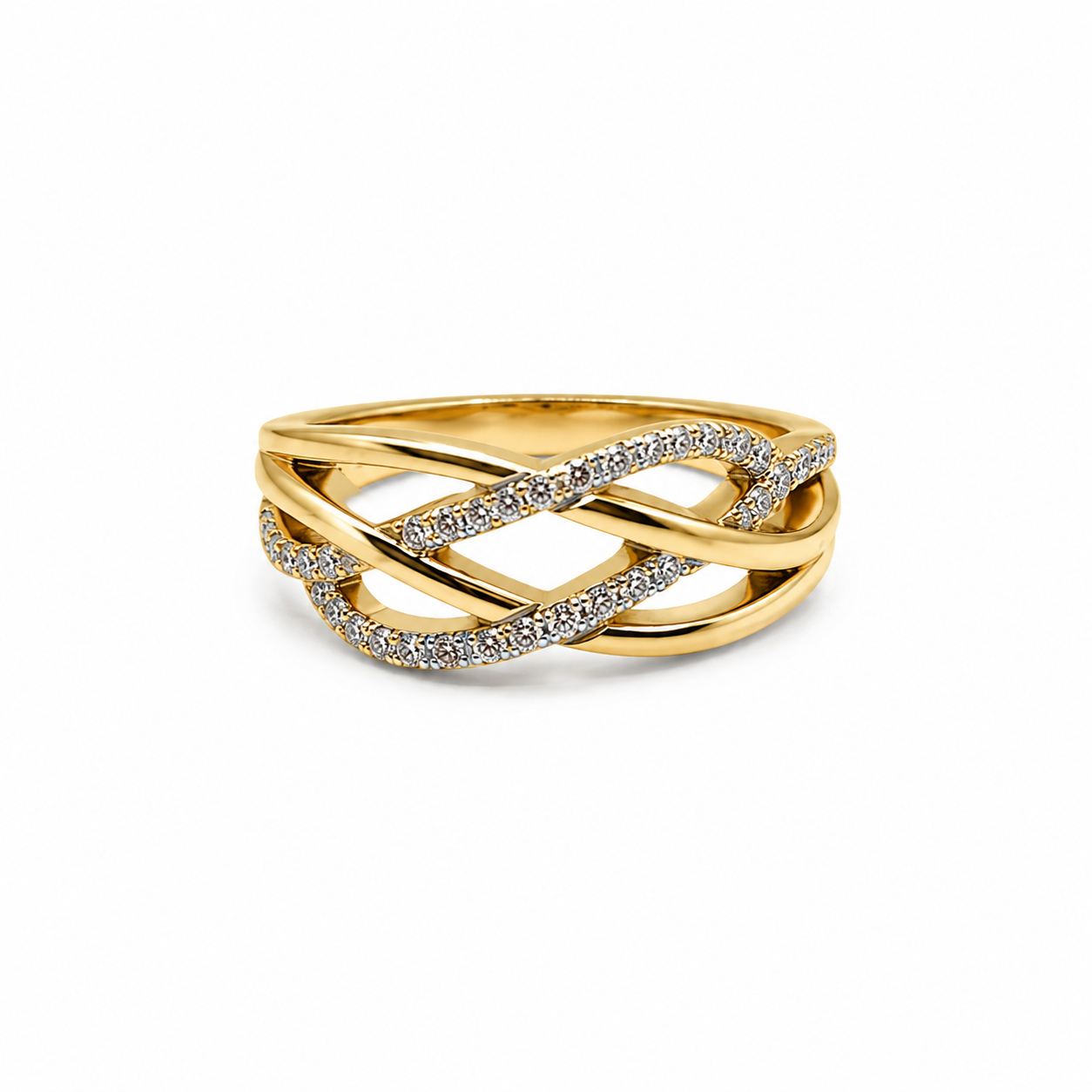 Vintage Diamond Cross Over Ring