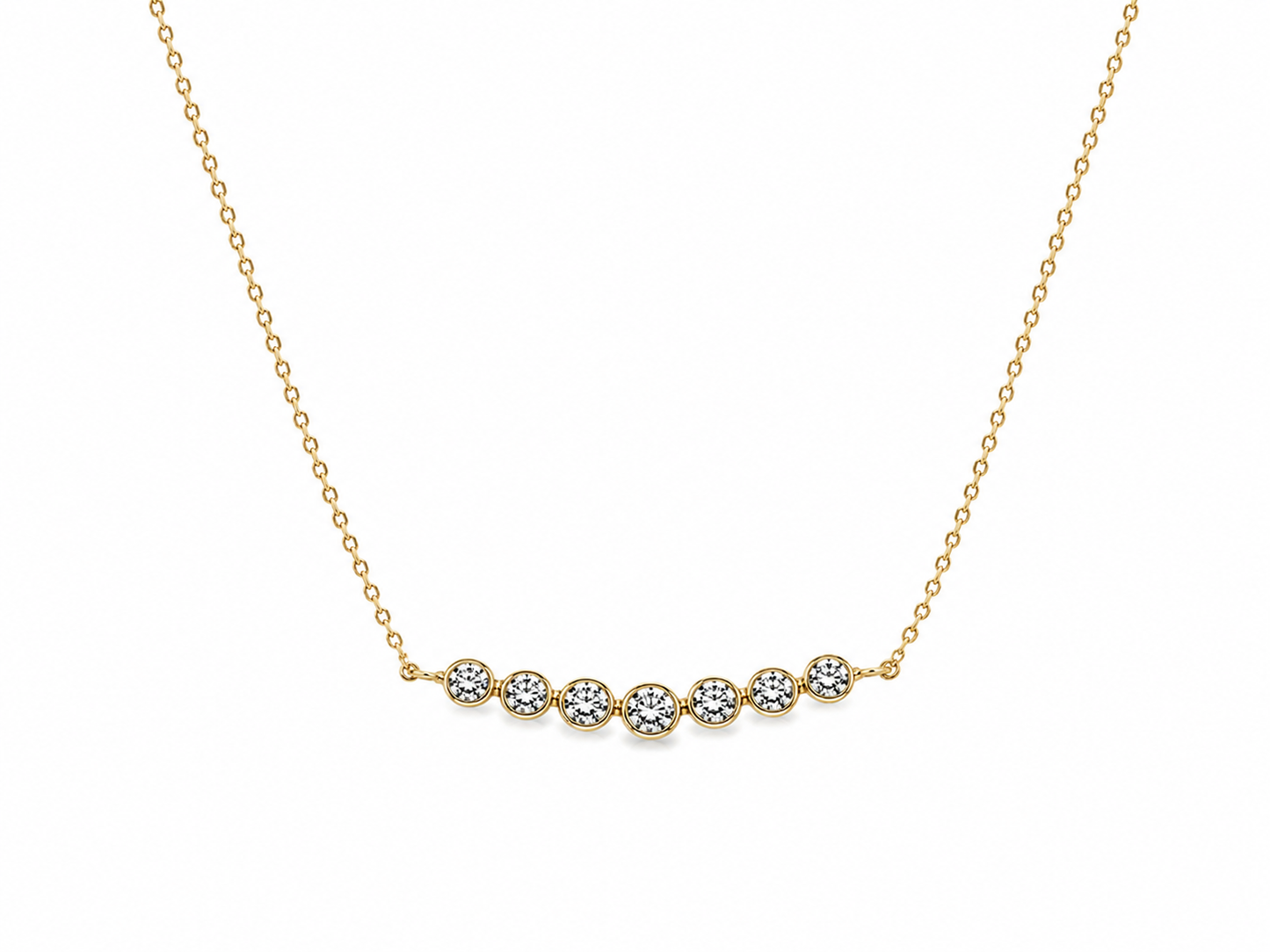 Bezel Quarter Tennis Necklace