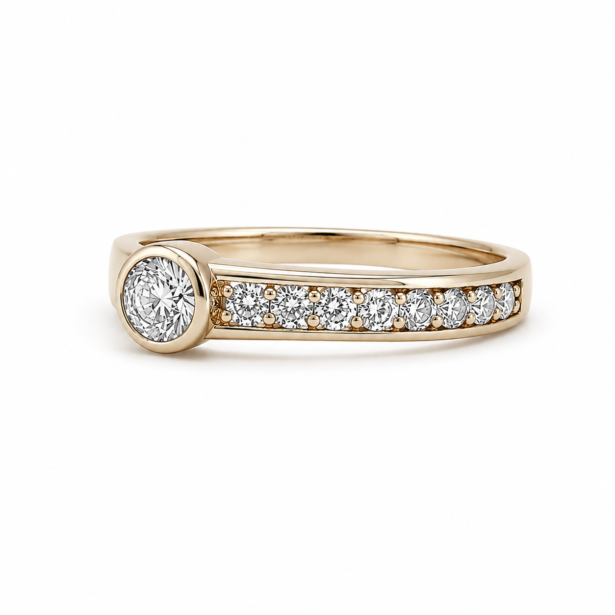 Vintage Round Bezel Off Set Ring