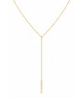 14k gold bar lariat necklace