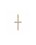 14k gold diamond bezel cross pendant