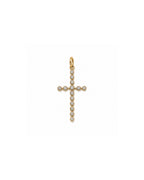 14k gold diamond bezel cross pendant