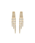 14k gold diamond dagger fringe drop earrings, lab-grown diamonds