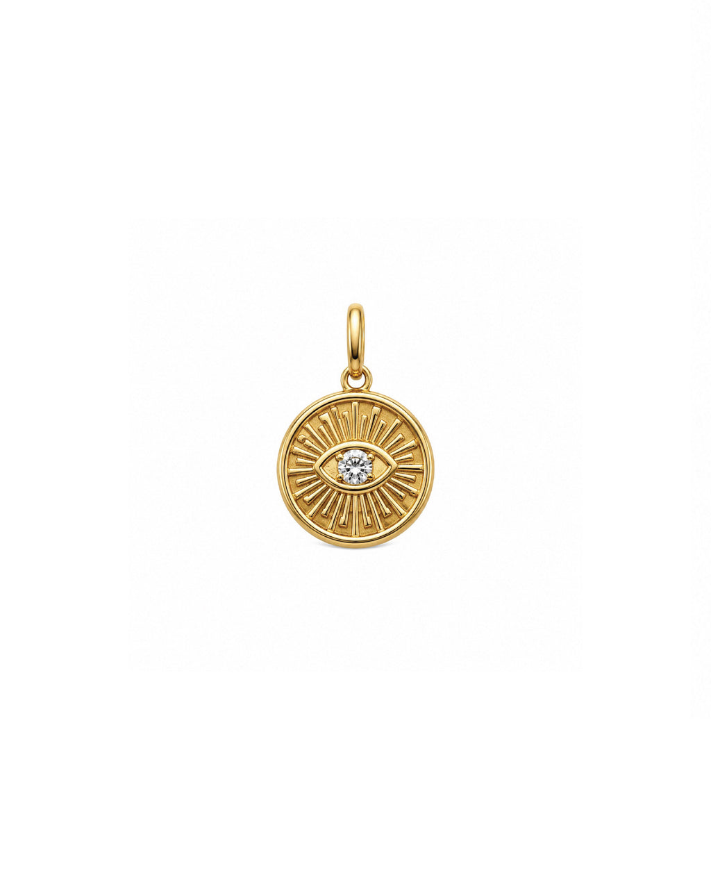 14k gold diamond evil eye pendant