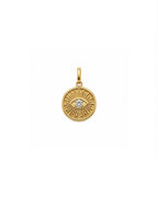 14k gold diamond evil eye pendant