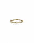 14k gold diamond station band ring, natural diamonds