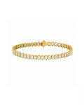 14k gold emerald-cut diamond bezel tennis bracelet, lab-grown