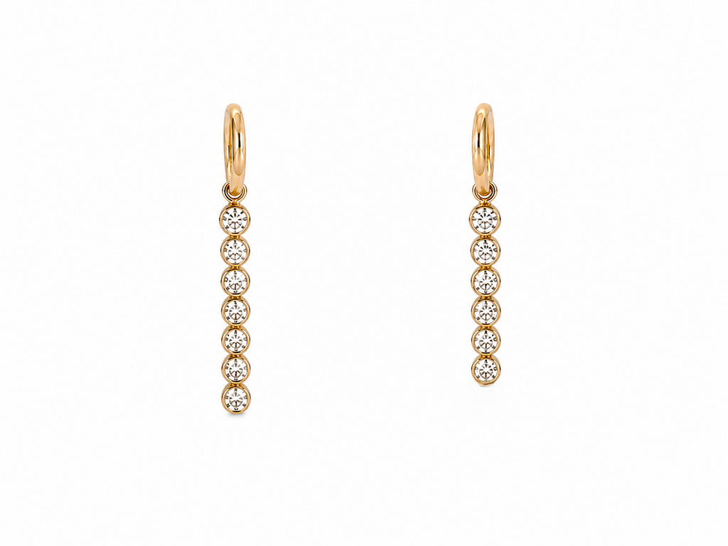 14k gold lab diamond bezel huggie charms