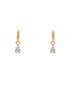 14k gold lab diamond pear huggie charms