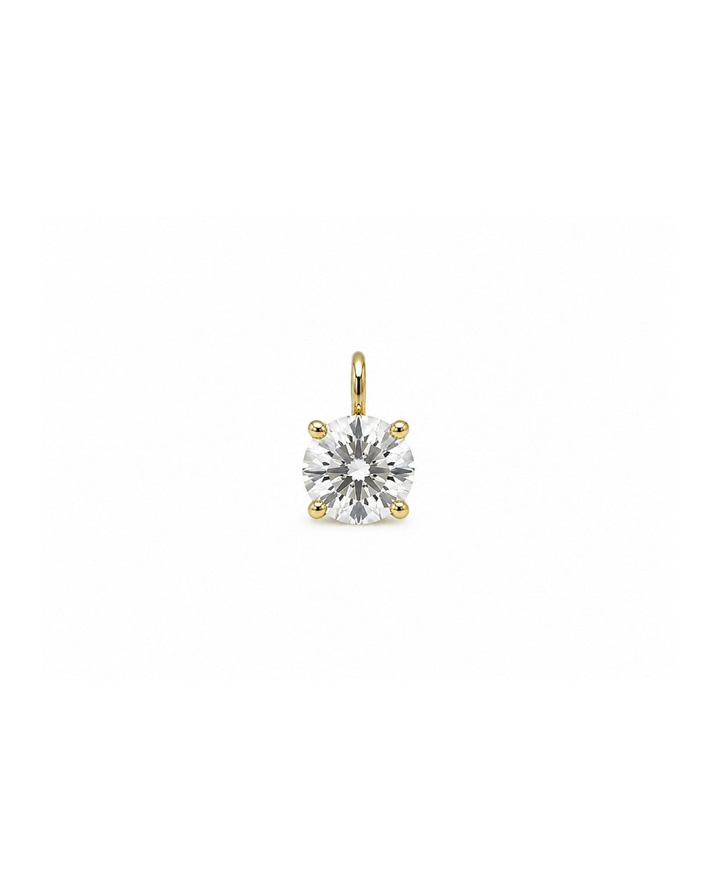 14k gold lab diamond solitaire pendant