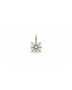 14k gold lab diamond solitaire pendant