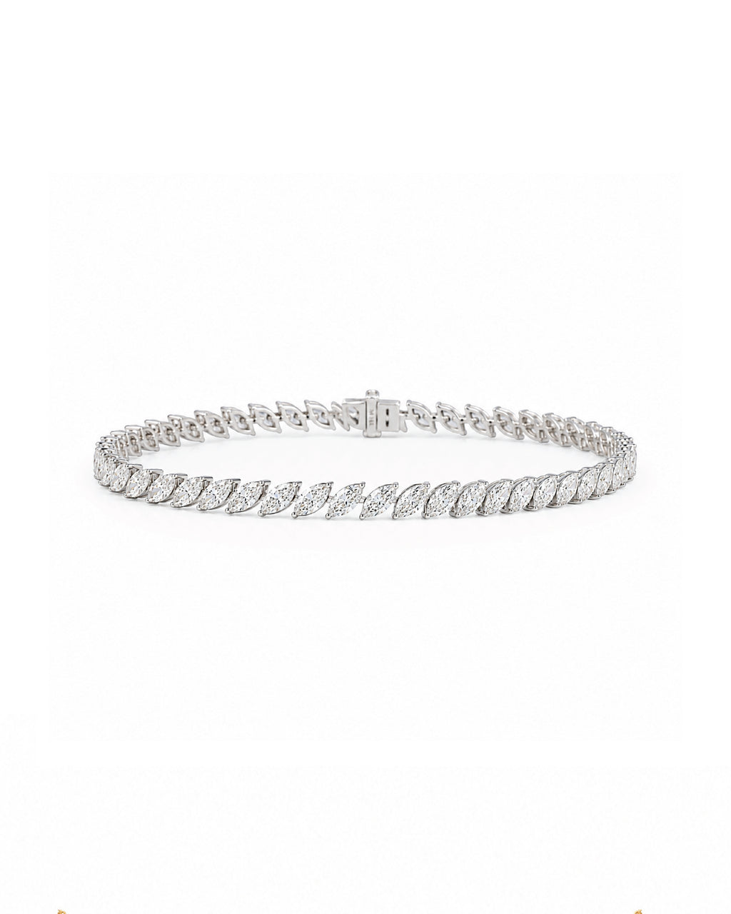 14k gold marquise diamond tennis bracelet