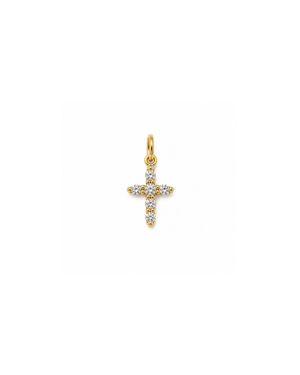 14k gold mini diamond cross pendant