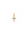 14k gold mini diamond cross pendant